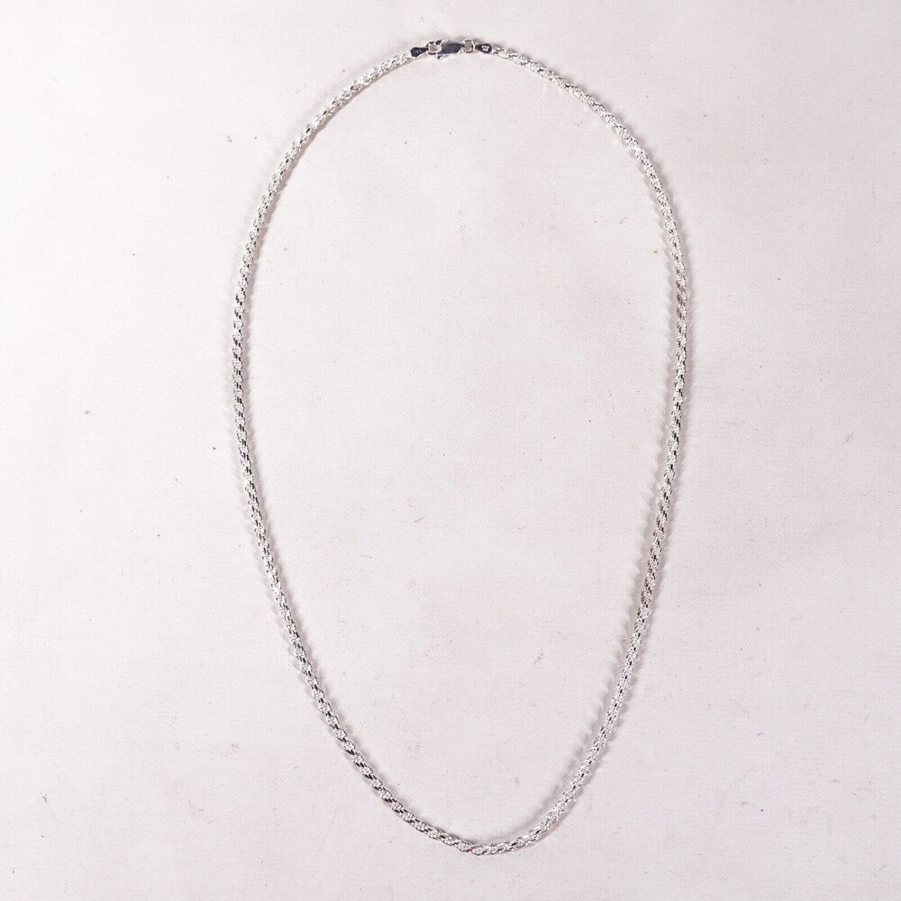 22" Savlano 925 Sterling Silver Braided Chain Necklace Choker Jewelry Italy New